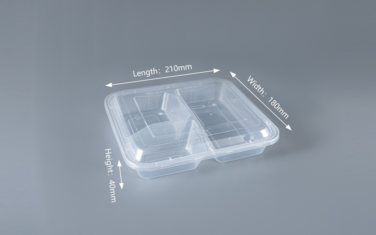 3-Compartment PP Lunch Box: PF-3C900 Specifications