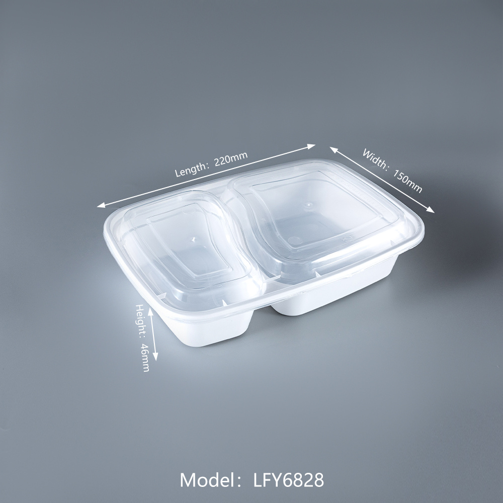 900 ml 2-Compartment PP Meal Prep Container PF-6828