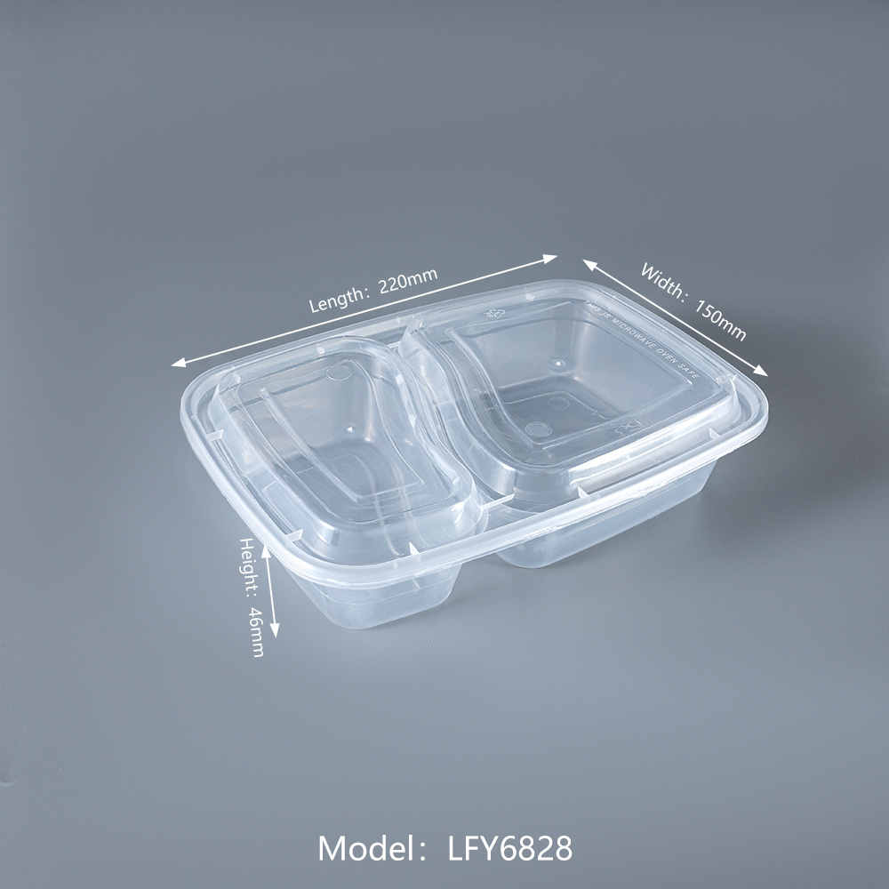 900 ml 2-Compartment PP Meal Prep Container PF-6828
