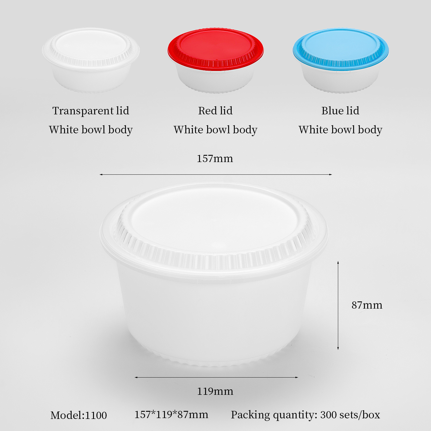 1100 ml Safety-Lock Round PP Bowl PF-GG1100
