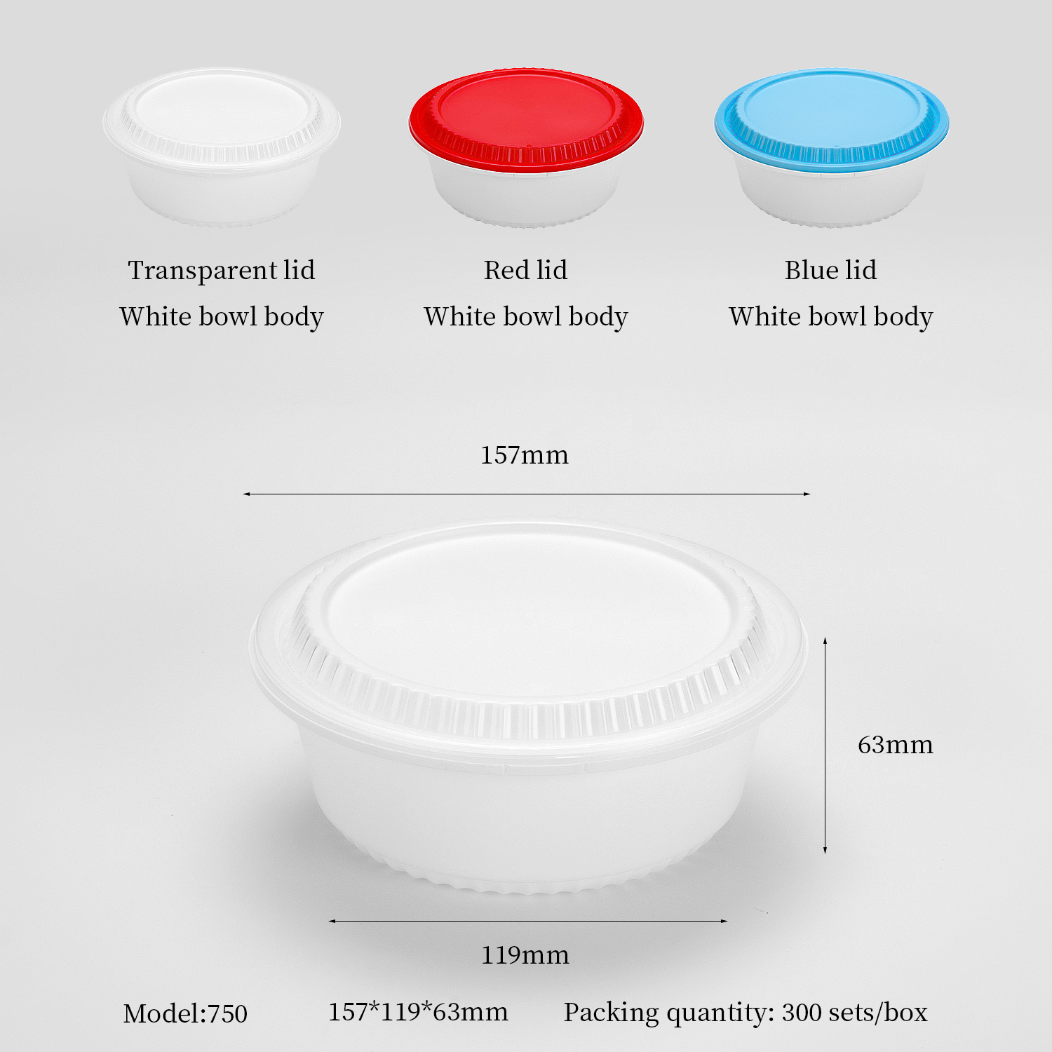 750 ml Safety-Lock Round PP Bowl PF-GG750