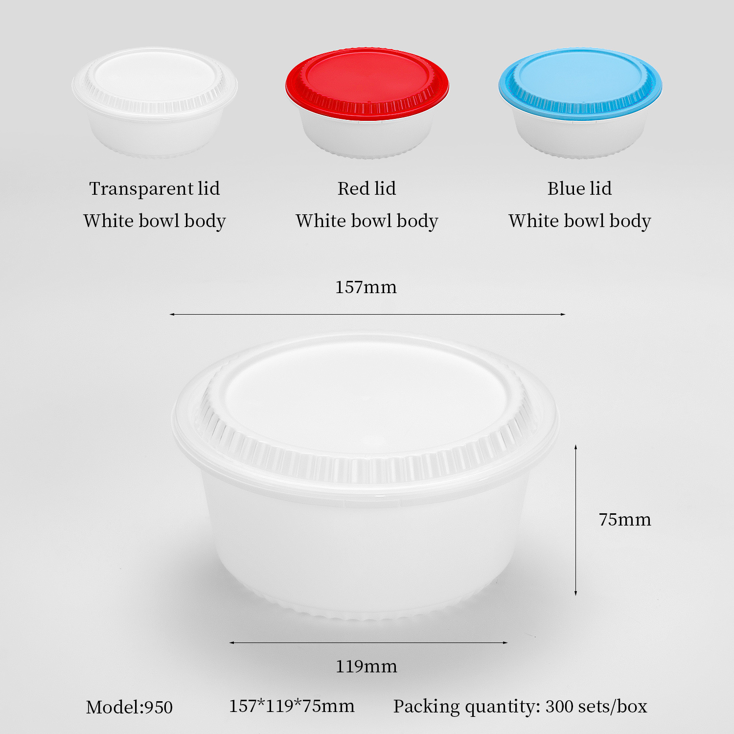 950 ml Safety-Lock Round PP Bowl PF-GG950