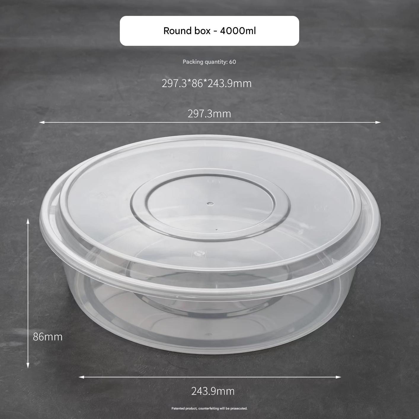 4000 ml Round PP Basin with American-Style Lid PF-RW4000