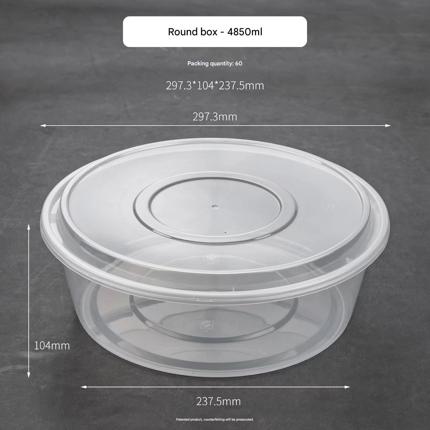 4850 ml Round PP Basin with American-Style Lid PF-RW4850