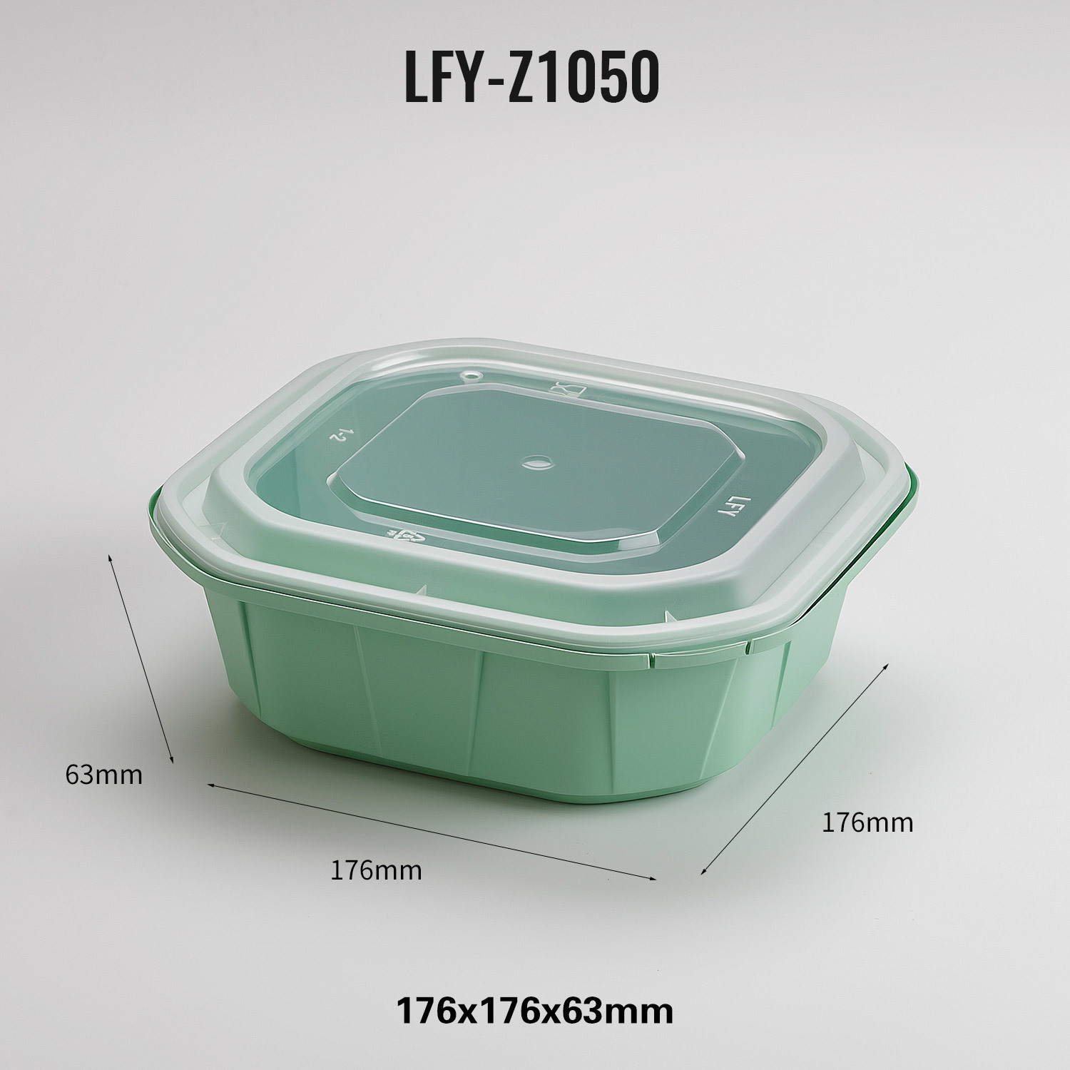 1050 ml Safety-Lock Square PP Food Container PF-Z1050