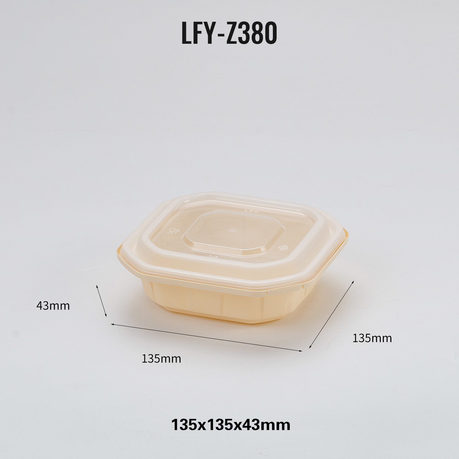 380 ml Safety-Lock Square PP Food Container PF-Z380