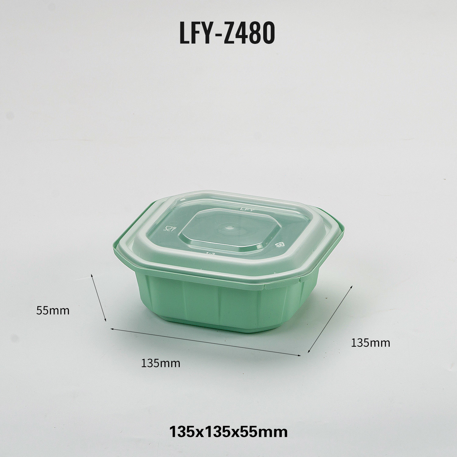 480 ml Safety-Lock Square PP Food Container PF-Z480