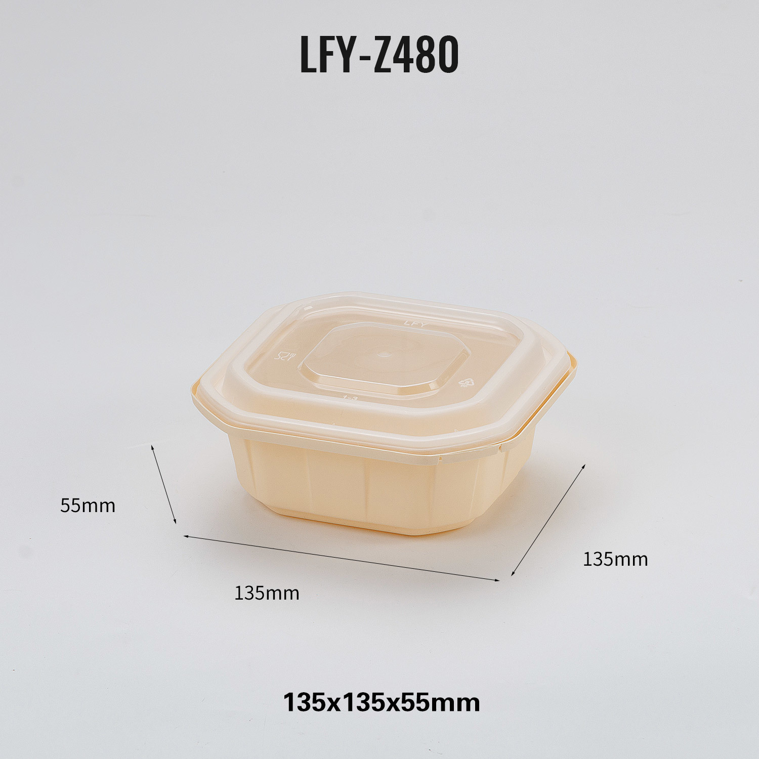 480 ml Safety-Lock Square PP Food Container PF-Z480