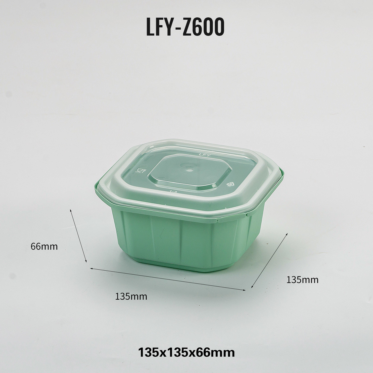 600 ml Safety-Lock Square PP Food Container PF-Z600