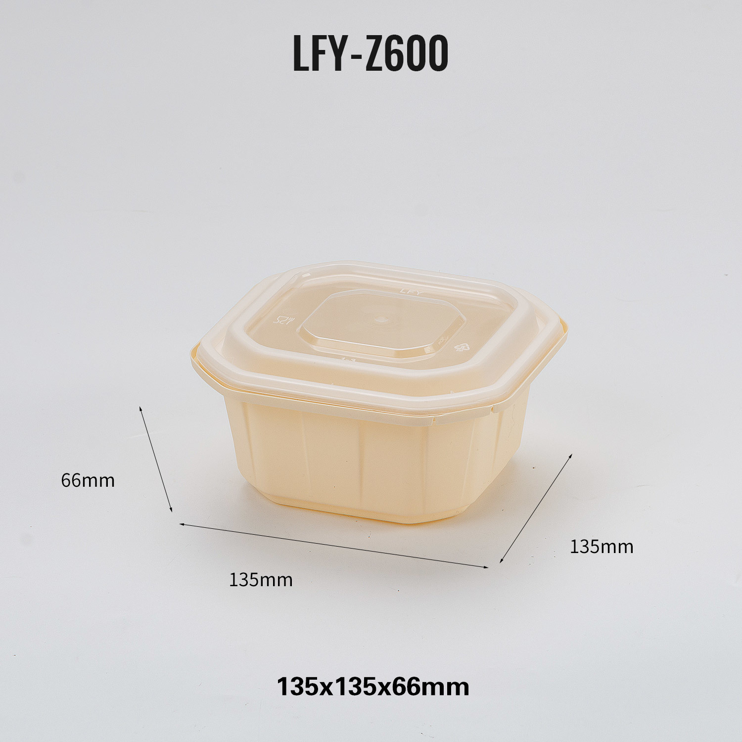 600 ml Safety-Lock Square PP Food Container PF-Z600