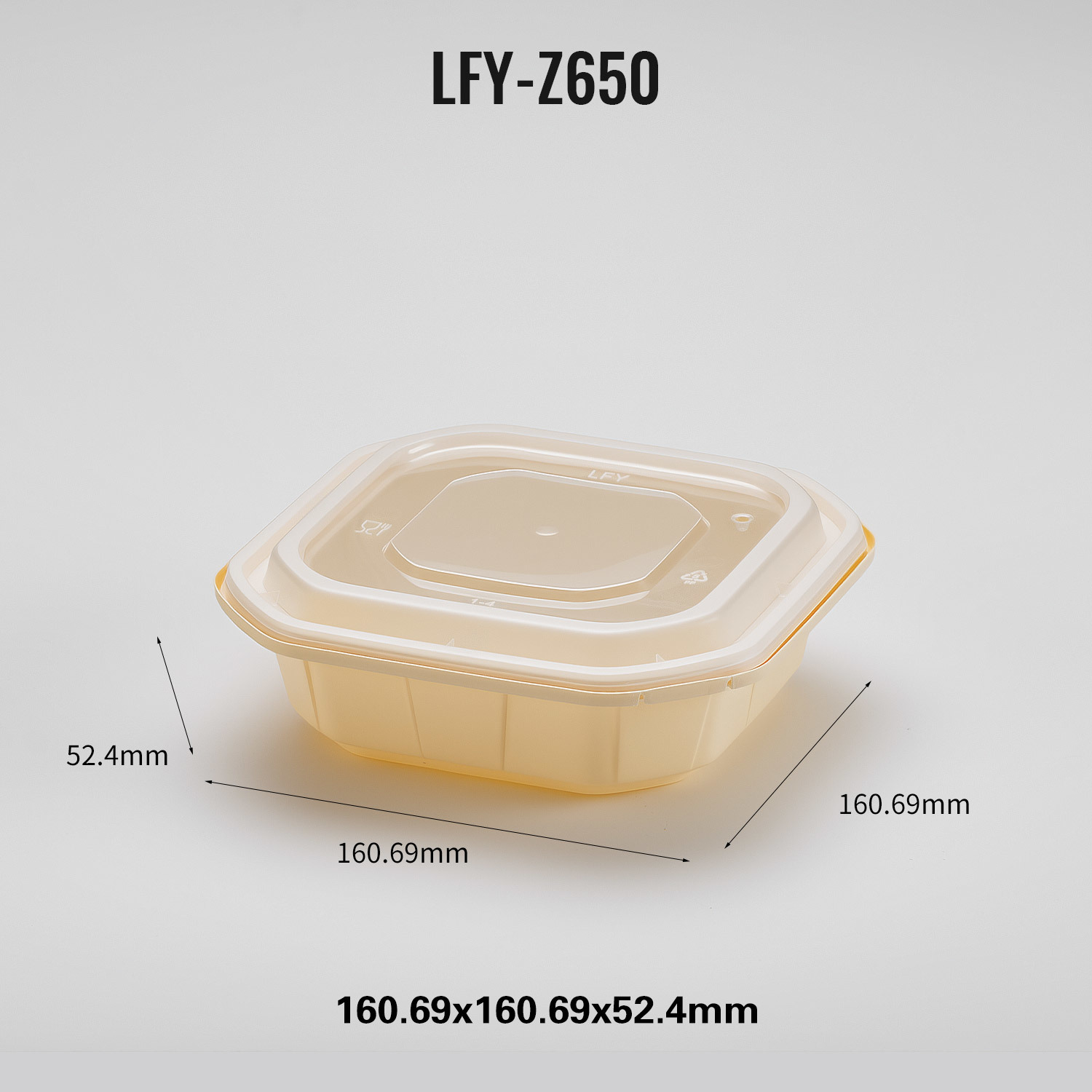 650 ml Safety-Lock Square PP Food Container PF-Z650