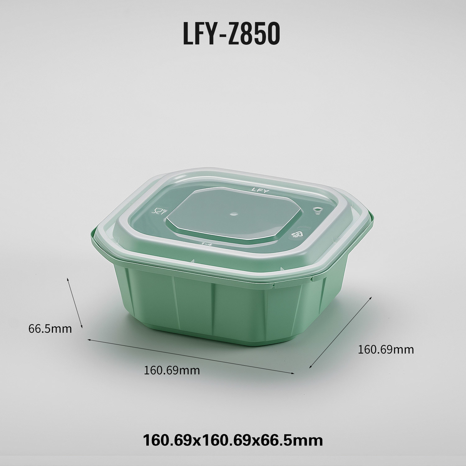 850 ml Safety-Lock Square PP Food Container PF-Z850