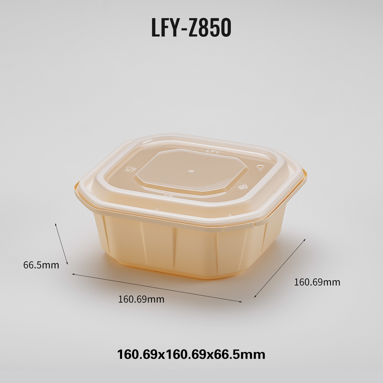 850 ml Safety-Lock Square PP Food Container PF-Z850